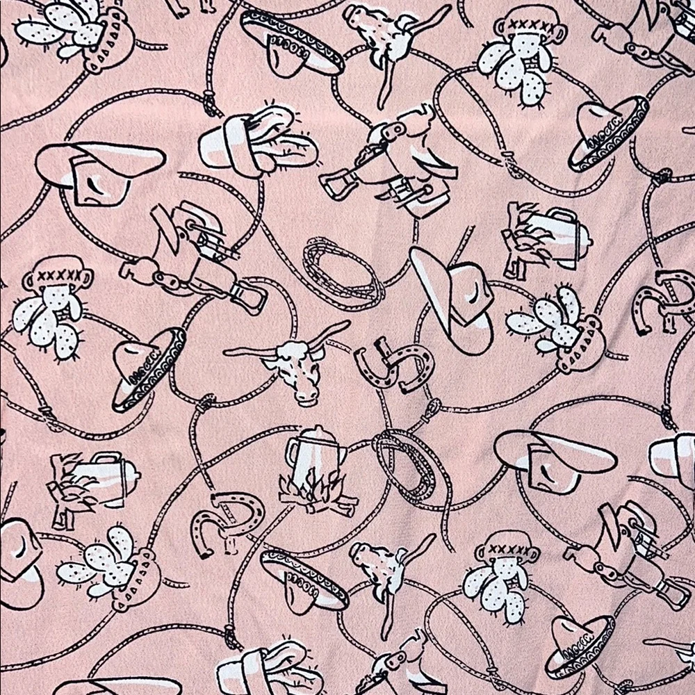Pink Button-Up Shirt with Rodeo Print - Picture 1 of 3